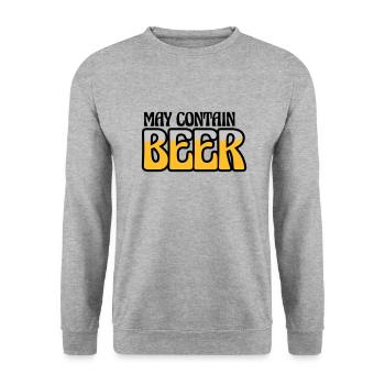 Logo May Contain Beer - Unisex Sweatshirt - salt & pepper - Front - Alina (178cm) & Michal (187cm)