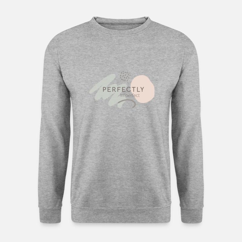 Perfekt unvollkommen lustiger Spruch Perfektionist - Unisex Pullover - Weißgrau meliert