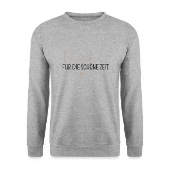 Danke für die schöne Zeit - Unisex Pullover - Weißgrau meliert - Vorne - Alina (178cm) & Michal (187cm)
