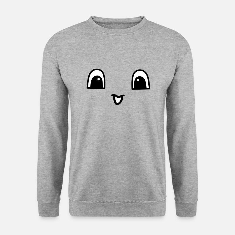 Cute face - Unisex Pullover - Weißgrau meliert