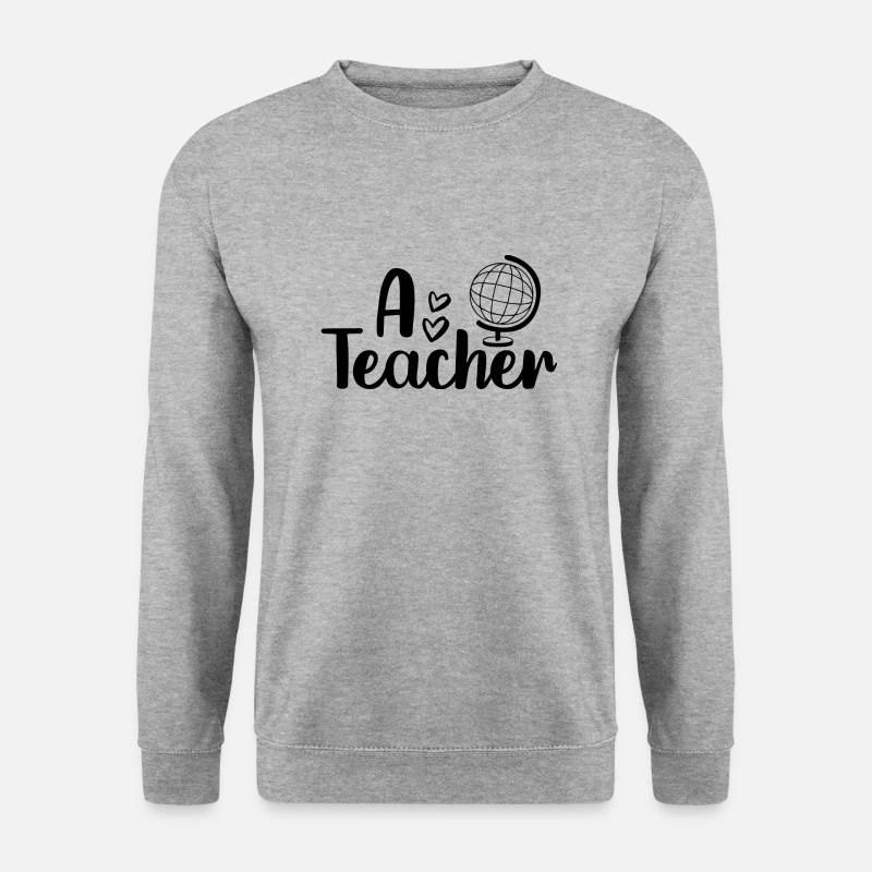 A Teacher - Unisex Pullover - Weißgrau meliert