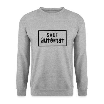 Sauf Automat - Unisex Pullover - Weißgrau meliert - Vorne - Alina (178cm) & Michal (187cm)