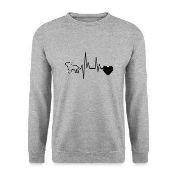 Hunde Labrador Haustier Hund Geschenk Hundehalter - Unisex Pullover - Weißgrau meliert - Vorne - Alina (178cm) & Michal (187cm)