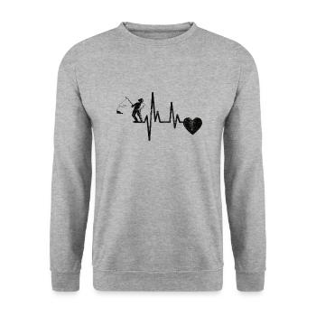 Pêcheurs à la ligne Pêche Pêche Hameçons - Sweat-shirt Unisexe - gris chiné - Devant - Alina (178cm) & Michal (187cm)