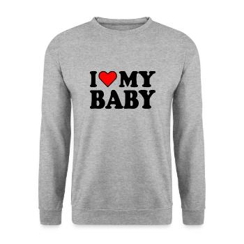 I love my baby - Unisex Sweatshirt - salt & pepper - Front - Alina (178cm) & Michal (187cm)
