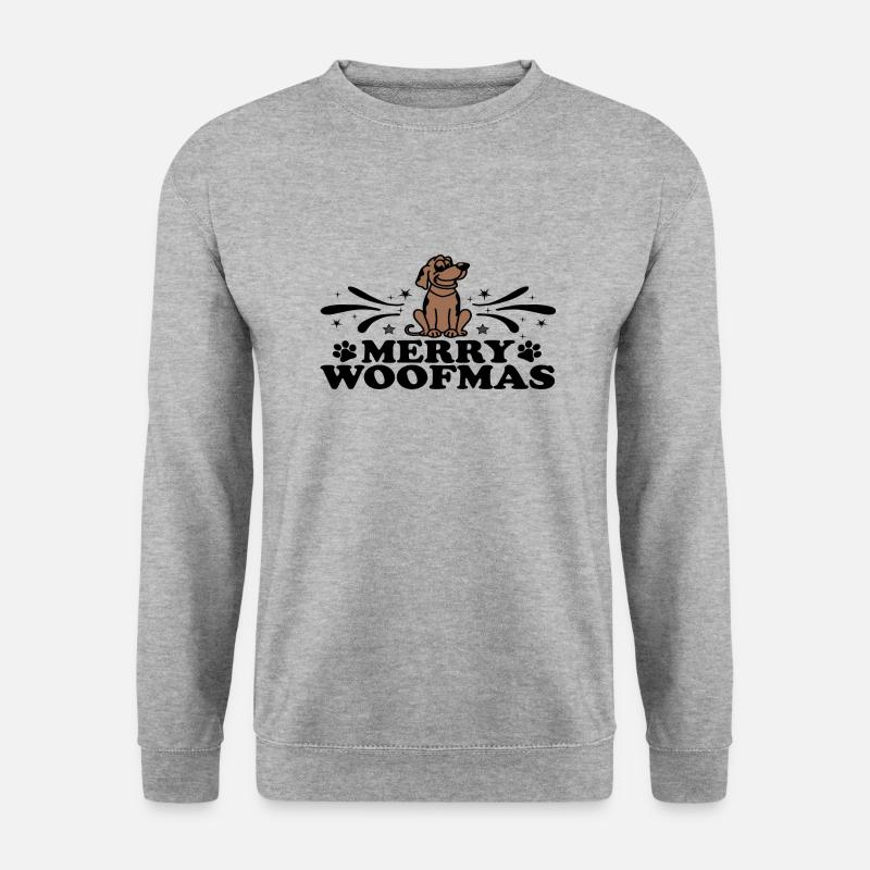 Merry Woofmas - Unisex Pullover - Weißgrau meliert