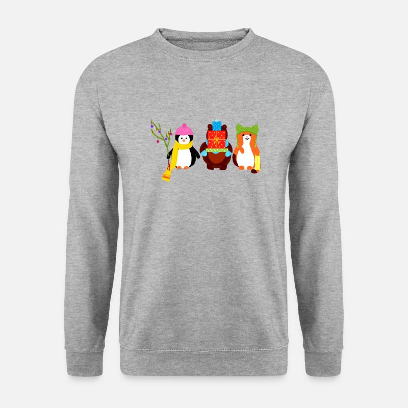 Weihnachts-Besties - Unisex Pullover - Weißgrau meliert