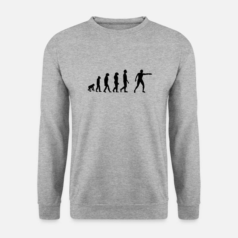 Diskuswurf-Evolution - Unisex Pullover - Weißgrau meliert