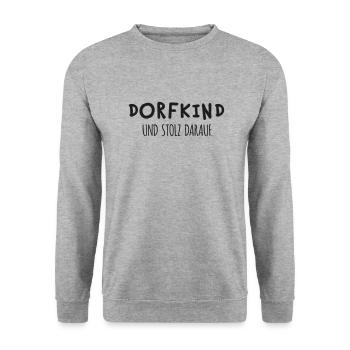 Dorfkind und stolz darauf - Unisex Pullover - Weißgrau meliert - Vorne - Alina (178cm) & Michal (187cm)
