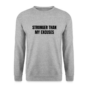 Plus fort que les excuses - Sweat-shirt Unisexe - gris chiné - Devant - Alina (178cm) & Michal (187cm)