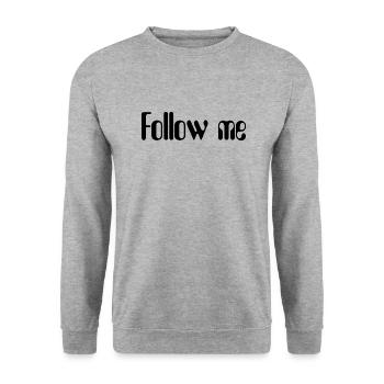 Follow me Design für alle möglichen Gelegenheiten - Unisex Pullover - Weißgrau meliert - Vorne - Alina (178cm) & Michal (187cm)