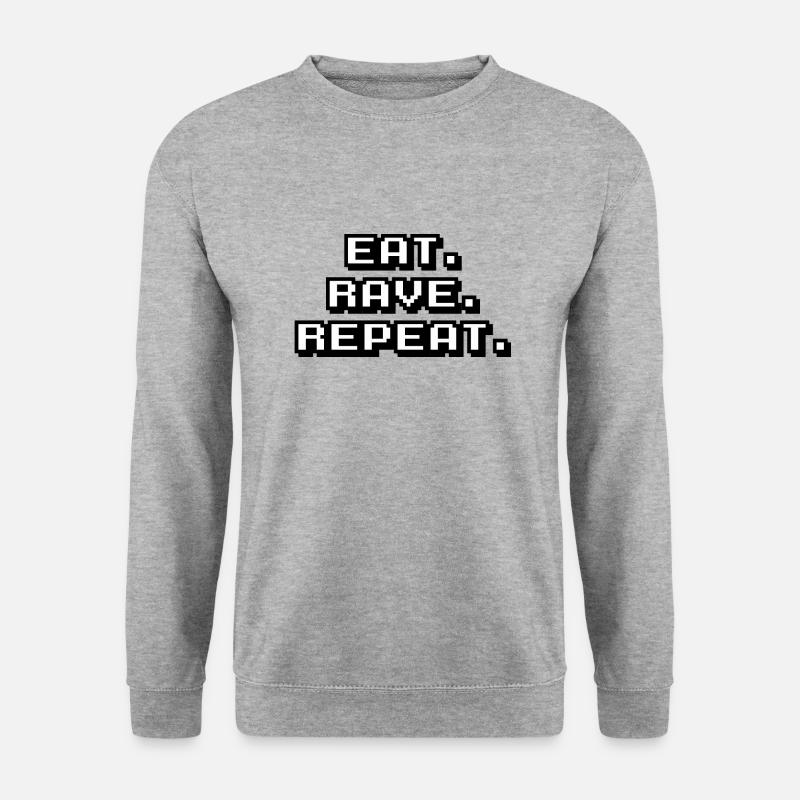 eat rave repeat - Unisex Pullover - Weißgrau meliert