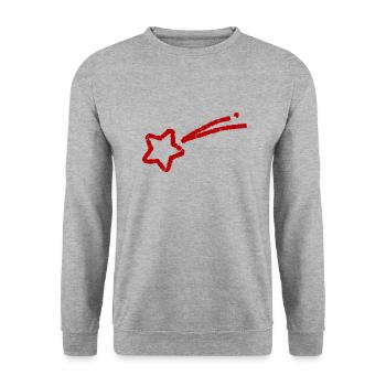 Étoile filante dessinée à la main - Sweat-shirt Unisexe - gris chiné - Devant - Alina (178cm) & Michal (187cm)