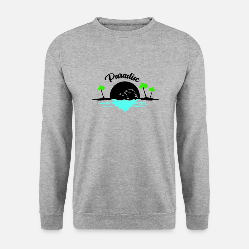 sunset delfine - Unisex Pullover - Weißgrau meliert