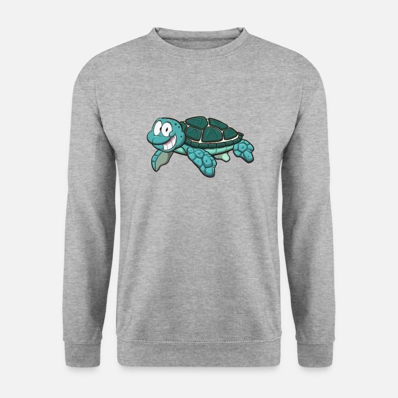 Meeresschildkröte - Unisex Pullover - Weißgrau meliert