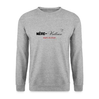 Mère veilleuse depuis 2020 - Sweat-shirt Unisexe - gris chiné - Devant - Alina (178cm) & Michal (187cm)