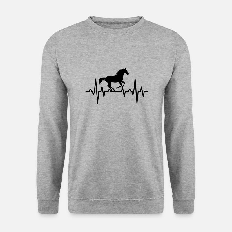 Pferde - Unisex Pullover - Weißgrau meliert