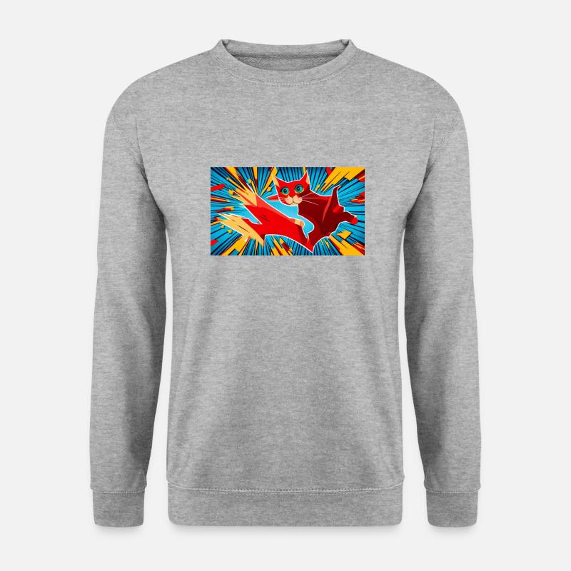 Flash Cat - Unisex Pullover - Weißgrau meliert