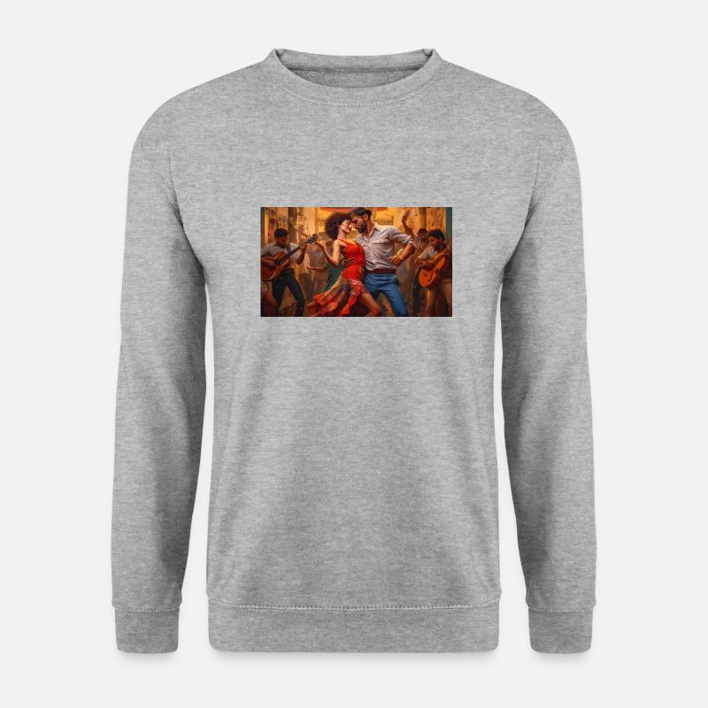 Leidenschaftlicher Salsa-Tanz - Unisex Pullover - Weißgrau meliert