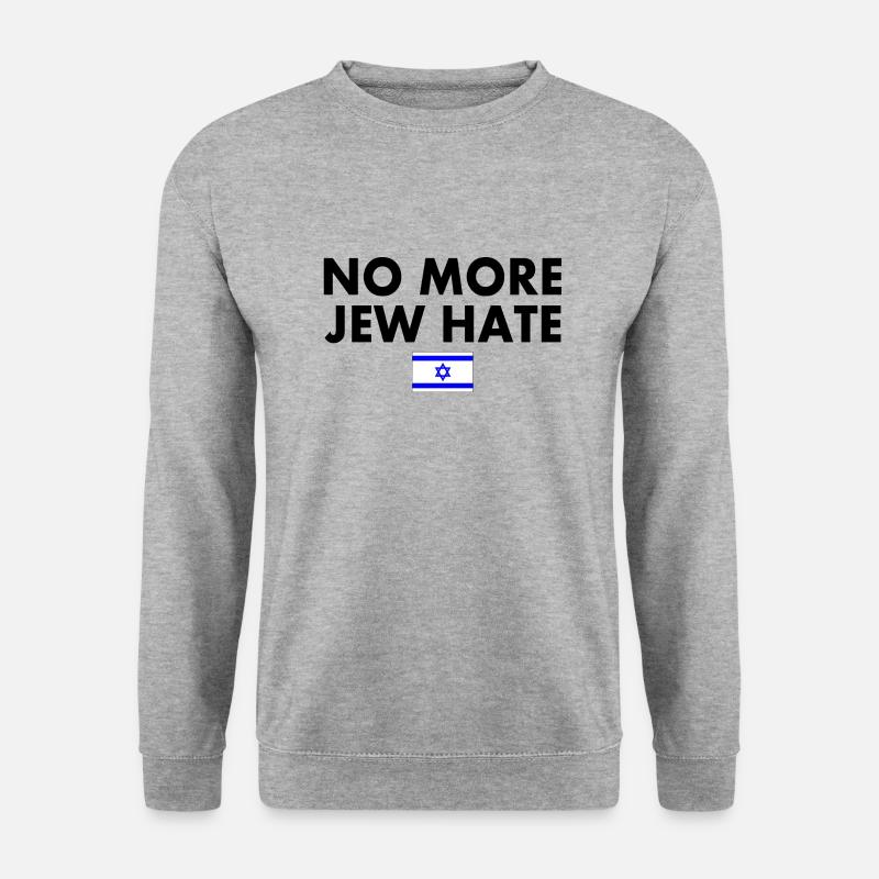 No more jew hate - Unisex Pullover - Weißgrau meliert
