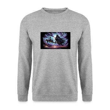Vol de la Faucheuse - Sweat-shirt Unisexe - gris chiné - Devant - Alina (178cm) & Michal (187cm)