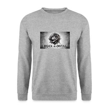 logo Rock and metal - Sweat-shirt Unisexe - gris chiné - Devant - Alina (178cm) & Michal (187cm)