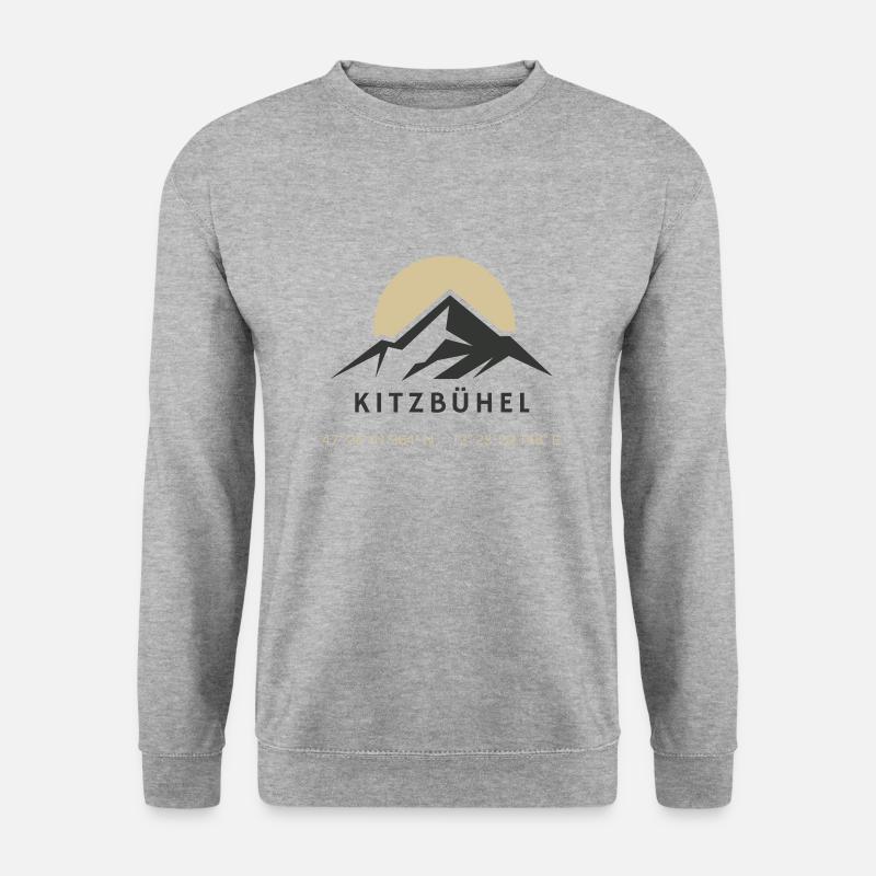 Minimalistisches Kitzbühel-Logo - Unisex Pullover - Weißgrau meliert
