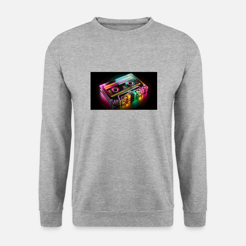 Neon Cassette - Unisex Pullover - Weißgrau meliert
