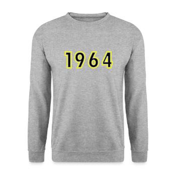 1964 Année Anniversaire - Sweat-shirt Unisexe - gris chiné - Devant - Alina (178cm) & Michal (187cm)