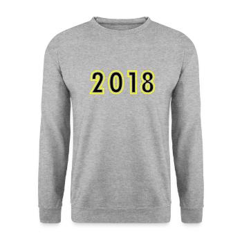 2018 Year Birthday - Unisex Sweatshirt - salt & pepper - Front - Alina (178cm) & Michal (187cm)