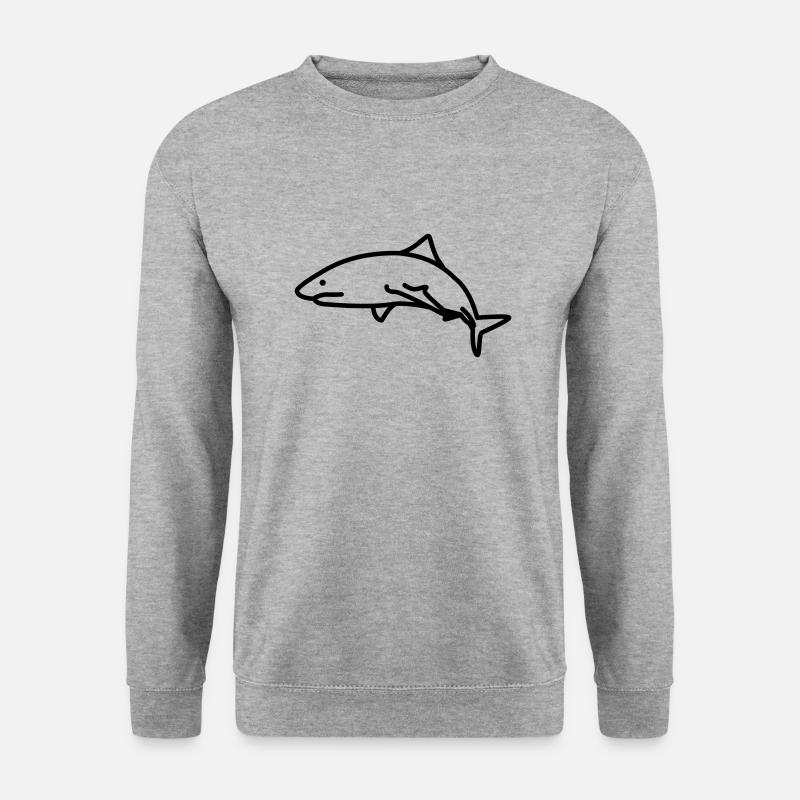 Hai - Unisex Pullover - Weißgrau meliert