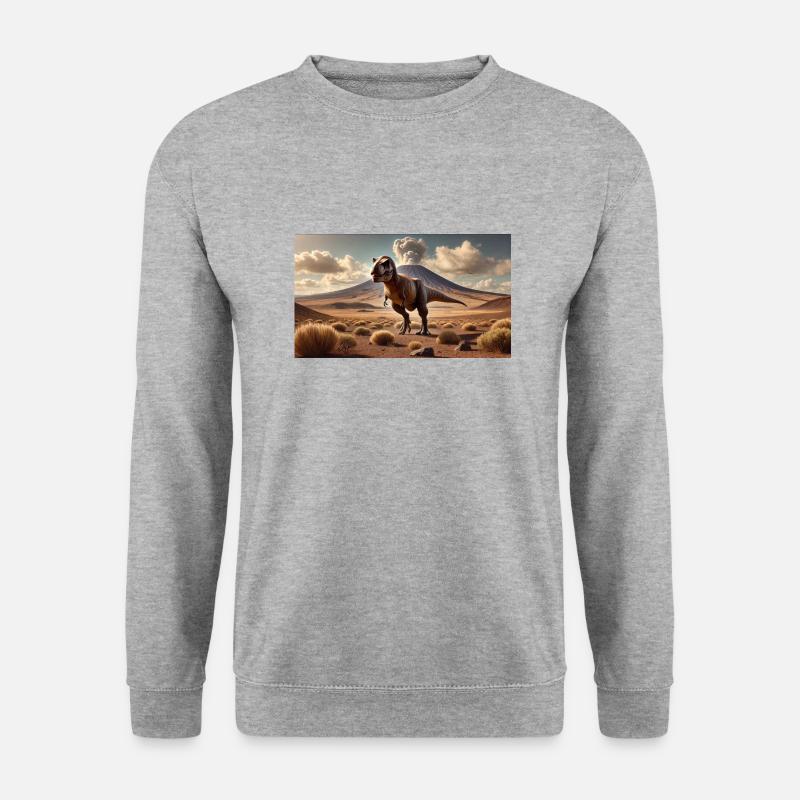 DinoFashion - Unisex Pullover - Weißgrau meliert