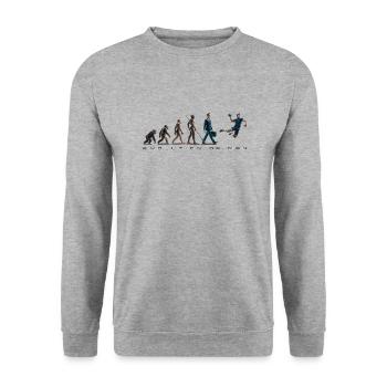 Evolution Handball 06 2024 Zeichenfläche 2 - Unisex Pullover - Weißgrau meliert - Vorne - Alina (178cm) & Michal (187cm)