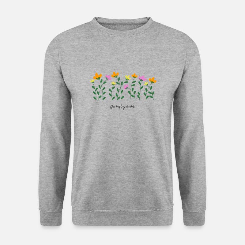 Du bist geliebt - Unisex Pullover - Weißgrau meliert