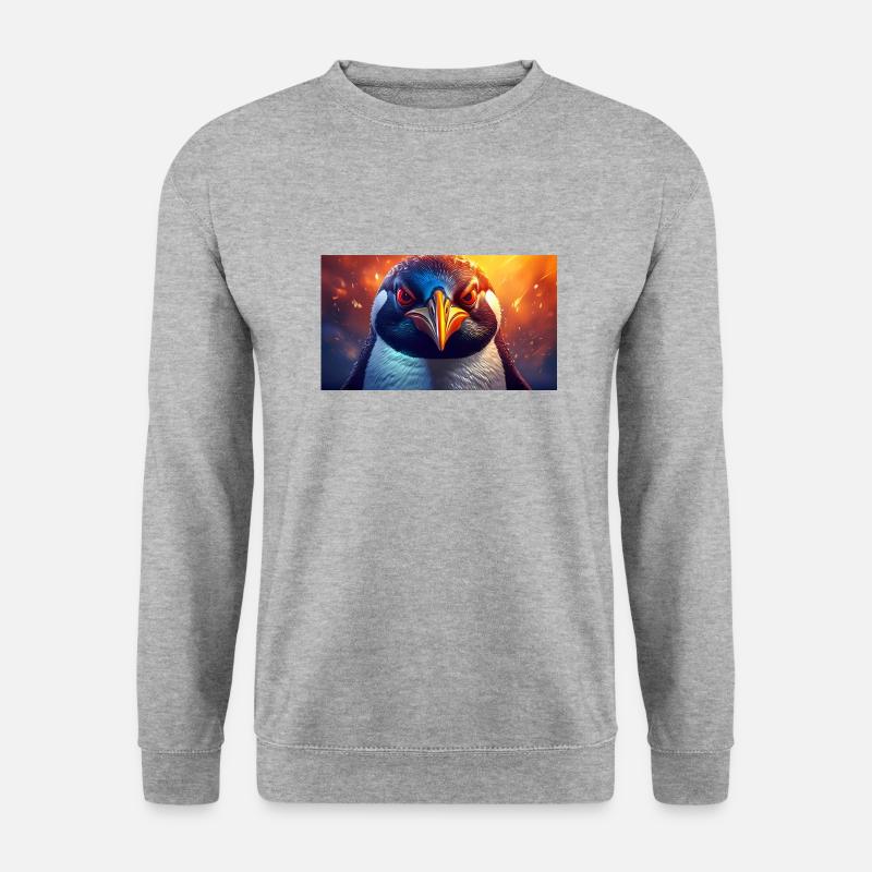 Cute grumpy grouchy animals - penguin - Unisex Sweatshirt - salt & pepper