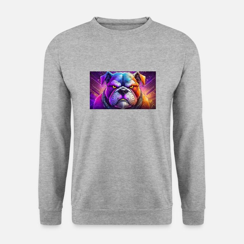 Cute grumpy grouchy animals - bulldog - Unisex Sweatshirt - salt & pepper