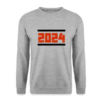 2024 - Unisex Pullover - Weißgrau meliert - Vorne - Alina (178cm) & Michal (187cm)