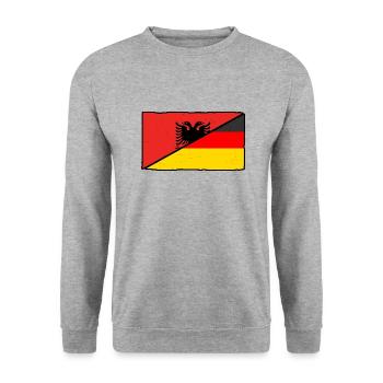 Albanian Albanian Germany Albania - Unisex Sweatshirt - salt & pepper - Front - Alina (178cm) & Michal (187cm)