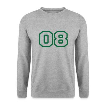 Nummer 8 Green Sport - Unisex Pullover - Weißgrau meliert - Vorne - Alina (178cm) & Michal (187cm)