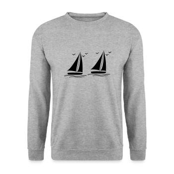 sailboats - Unisex Sweatshirt - salt & pepper - Front - Alina (178cm) & Michal (187cm)