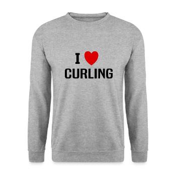 I love Curling - Unisex Sweatshirt - salt & pepper - Front - Alina (178cm) & Michal (187cm)
