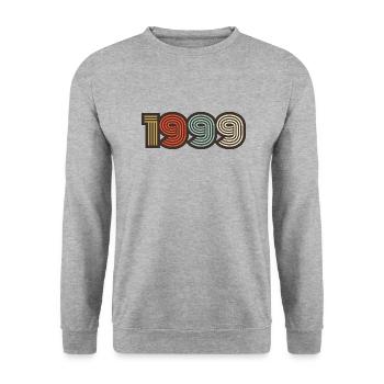 1999 retro vintage - Unisex Sweatshirt - salt & pepper - Front - Alina (178cm) & Michal (187cm)