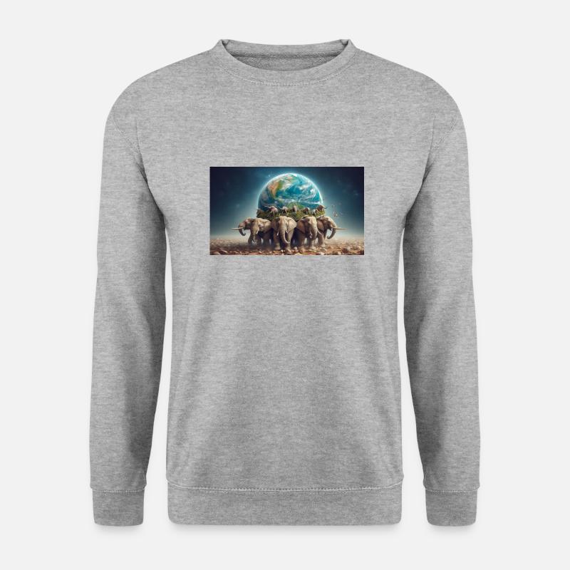 Carry the world - Unisex Pullover - Weißgrau meliert