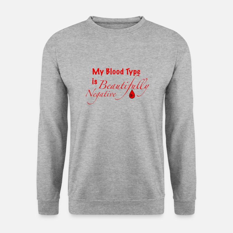 Blutgruppe B- - Unisex Pullover - Weißgrau meliert