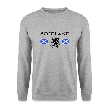 Scotland's "Rampant Lion" - Unisex Sweatshirt - salt & pepper - Front - Alina (178cm) & Michal (187cm)
