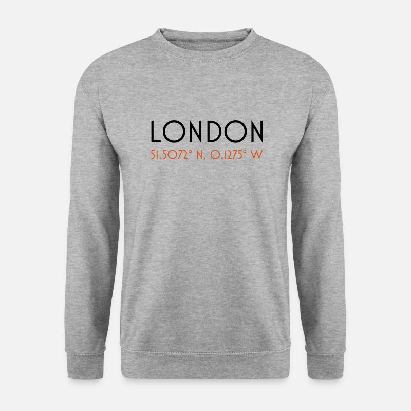 london coordinates - Unisex Pullover - Weißgrau meliert