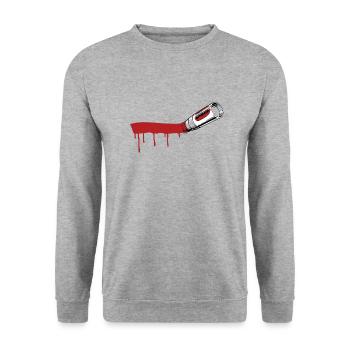 Marker Swoosh - Unisex Pullover - Weißgrau meliert - Vorne - Alina (178cm) & Michal (187cm)