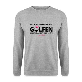 GOLFER-INTERESSE Sekt - Unisex Pullover - Weißgrau meliert - Vorne - Alina (178cm) & Michal (187cm)