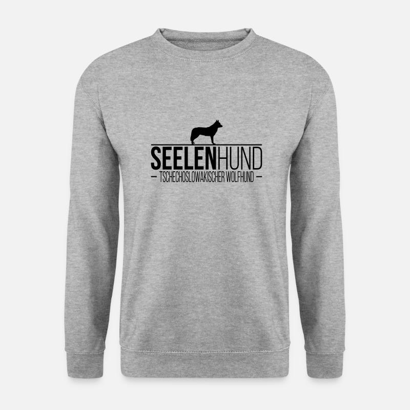 TSCHECHOSLOWAKISCHER WOLFHUND Seelenhund - Unisex Pullover - Weißgrau meliert