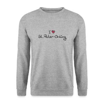 i_love_st_peter_ording__f2 - Unisex Sweatshirt - salt & pepper - Front - Alina (178cm) & Michal (187cm)